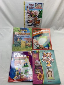Kids Arts Crafts Projects Activity Coloring books Lot Of 5 Home Study Rainy Day - Picture 1 of 17