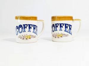 2 Made in Japan Small Coffee Design with Flowers Coffee Mug  - Picture 1 of 5