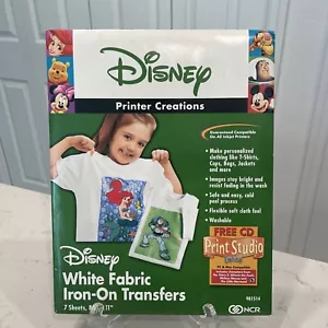 New-Open-2001 Disney White Fabric Iron-On Transfers With Print Studio CD-G4 - Picture 1 of 12