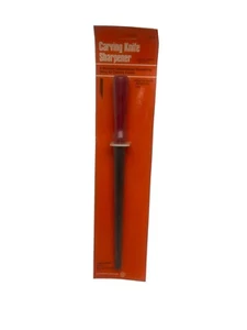 NOS Red Wood Handle Carborundum Sharpening Stone Tool Kitchen 04257 VINTAGE NEW - Picture 1 of 3