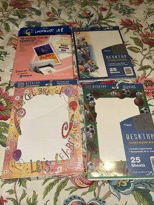 Large Lot set 3 Decorative Printer Paper 25 Sheets & Greeting Cards New (BA) - Image 1 of 4