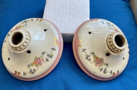 Antique Porcelier , Two porcelain light fixtures for this price Cover