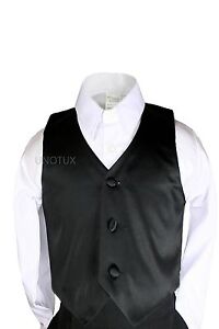 New Boys Satin Vest only Baby Toddler Formal Party Boy Suit Tuxedo 23 Color S-7