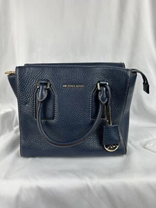 Michael Kors Selby Medium Satchel Navy Thick Pebble Leather - Picture 1 of 19