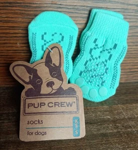 Calcetines de punto con cable verde Pup Crew estampado pata de perro XS/S - Mission Pets - Imagen 1 de 4