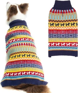 Abrigo de invierno suéter para perro Mihachi con rayas coloridas mediano - Imagen 1 de 4
