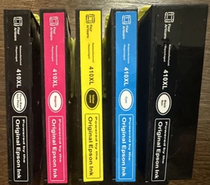 5pk Replacement for Epson 410XL Black 410 Colors XP530 XP630 XP830 XP640 XP635 - Picture 1 of 2