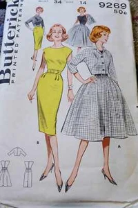 LOVELY VTG 1950s DRESS & JACKET BUTTERICK Sewing Pattern 14/34 - Picture 1 of 1