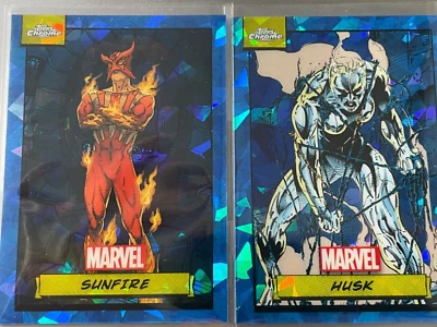 MINT CONDITION 2024 Topps Chrome Marvel Sapphire - Husk and Sunfire Sapphire  - Image 1 of 2