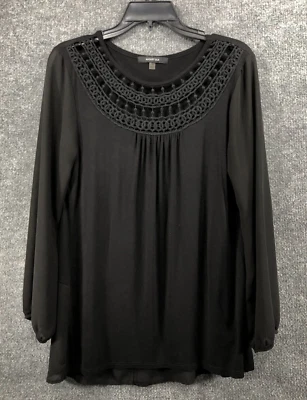 AUGUST шелковая рубашка женщин размер S длинным рукавом сетки рукава крючком назад блузка - Изображение 1 из 4