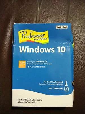 PROFESSOR TEACHES WINDOWS 10 Sealed, Unused, Damaged Box  - Image 1 of 4