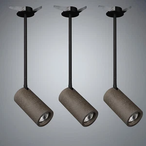 3X Concrete GU10 Spotlight Recessed Lamp Spot Light 43CM Rod Dark Grey - Picture 1 of 6