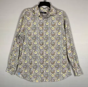Cremieux Oberhemd Herren LG weiß schwarz Paisley klassisch Knopfleiste Langarm - Bild 1 von 4