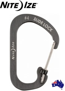 NITE IZE CSLA4-09-R6 SlideLock Carabiner Aluminum #4, Smoke Colour - Picture 1 of 1