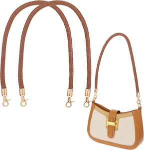 2 Stück Geflochtene Taschenhenkel Taschenhenkel Leder 40/60CM PU Taschengriffe H - Bild 1 von 8