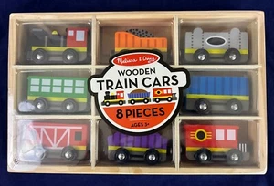 Melissa & Doug Wooden Train Cars 8 Pcs - Picture 1 of 10