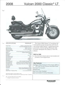 Motorcycle Data Sheet - Kawasaki - Vulcan 2000 Classic LT 2008 Brochure (DC747) - Picture 1 of 1