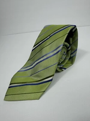 Corbata de seda Banana Republic Italia 3,75” X 57,5” nueva con etiquetas verde azul oficina moderna Foto 1 de 4