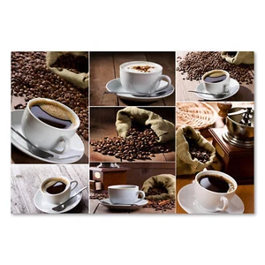 Postereck 3226 Poster Leinwand Kaffee, Collage Bohnen Tasse Mühle Cappuccino - Bild 1 von 7