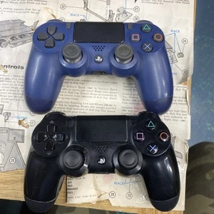 2 Controllers Blue And Black Wireless Bluetooth Gamepad Remote for PlayStation 4 - Picture 1 of 7