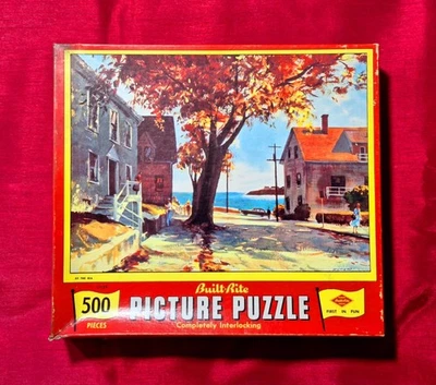 VTG 1960s Warren Built Rite Picture Puzzle "By The Sea" Over 500 Pieces USA Made - Image 1 of 4