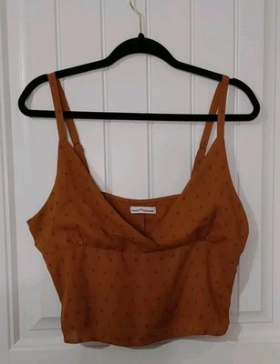 Top corto Dainty Hooligan para mujer talla grande cremallera lateral marrón transparente con geométrico Foto 1 de 4