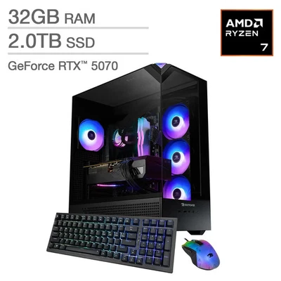 iBUYPOWER Y40 PRO Black Gaming PC – Ryzen 7 EBA7N5701 , GeForce RTX 5070 NEW - Image 1 of 4