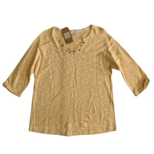 Tru Luxe Jeans Women's Size M 3/4 Sleeve V-Neck Knit Tunic Top Blouse Brand New - Picture 1 of 12