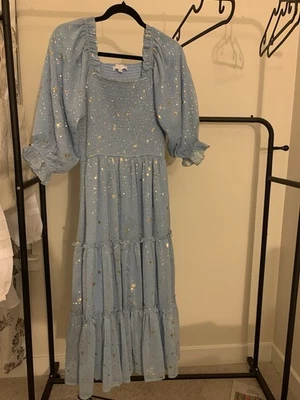 Ivy City Co Starry 夜晚长裙蓝色小号缩褶 — 第 1/4 张图片