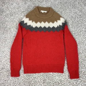 Boden Pullover Damen Größe 4 Rot Fair Isle Wolle Alpaka Strickpullover Rundhals - Bild 1 von 8