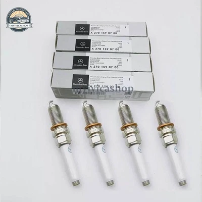 4PCS Spark Plugs 2701590700 Fits for Benz C300 CLA250 E300 GLA20 SLC300 2.0L NEW - Image 1 of 4