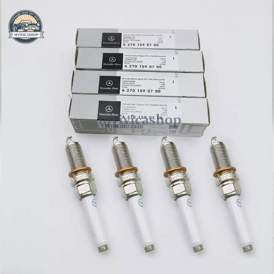 4PCS Spark Plugs 2701590700 Fits for Benz C300 CLA250 E300 GLA20 SLC300 2.0L NEW - Imagem 1 de 4
