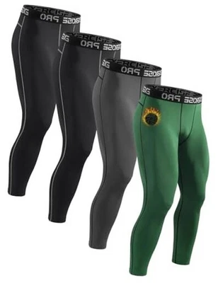 4件装保暖内衣长约翰羊毛大号黑色/黑色/深灰色/绿色 — 第 1/4 张图片