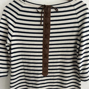 SANDRO Robe Black Cream S Shift Dress Leather Detailing 3/4 Sleeve Paris Coastal - Picture 1 of 6