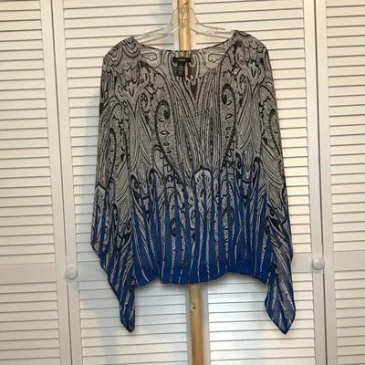 Alfani Floral Round Neck Long Sleeve Blouse with Cami Tank L - Image 1 of 4