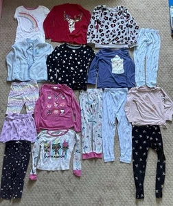 Lot Of 16 Girls Pajamas Size 6-8 LOL & Other Pants, Shorts Long Sleeve Pink - Picture 1 of 16
