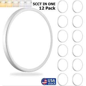 12 inch Flush Mount LED Ceiling Light Fixture, Dimmable 3000K-6000K Adjustable - Picture 1 of 21