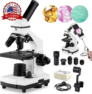 Microscopio para adultos, niños y estudiantes, microscopios 100X-2000X cuerpo. - Imagen 1 de 7