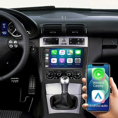 For Mercedes-Benz C/CLK-Class Car Radio GPS Navi Android 15 CarPlay Stereo 2+64G - Imagem 1 de 4