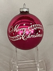 Vintage Quecksilber Glas "Frohe Weihnachten" Schablone Ornament glänzend Brite ~ 2-1/2" - Bild 1 von 1