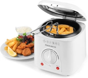 Electric 1L Mini Deep Fat Fryer - Removable Cooking Basket, Easy Clean, Non-Slip - Picture 1 of 9