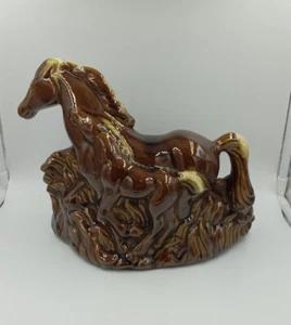  Vintage 1950’s Mare & Foal HORSE Lamp Drip Glaze Farmhouse Ranch Decor 8.5" - Picture 1 of 18