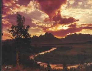 8.5X11 "Río Serpiente al Atardecer" Julio 2022 Calendario Grand Teton Foto Enmarcada-Abi - Imagen 1 de 5