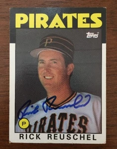 RICK REUSCHEL 1986 TOPPS AUTOGRAPHED SIGNED AUTO BASEBALL CARD PIRATES 779 - Picture 1 of 1