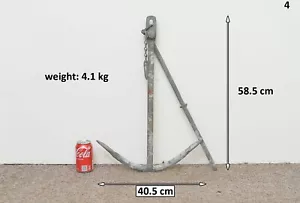 old vintage iron boat fisherman anchor 58.5 cm / 4.1 kg - FREE POSTAGE - Picture 1 of 6