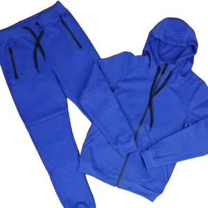 Men's Solid Tech Fleece Set ROYAL BLUE SIZE MEDIUM - Picture 1 of 5