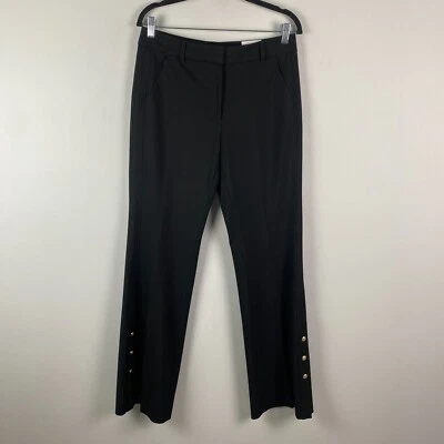 WHBM White House Black Market The Slim Flare Pants Size 8 Button Hem Detail - Image 1 of 4