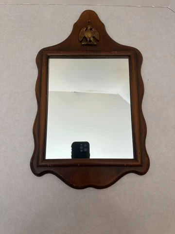 Vintage Wall Mirror with Eagle Emblem - 17" Tall Cover