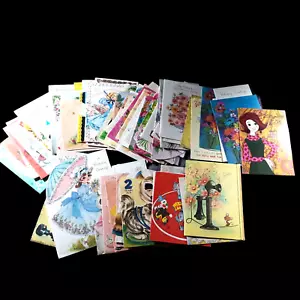 75 Count Mid Century Modern MCM Vintage Used Birthday Cards Paper Graphics - Picture 1 of 3