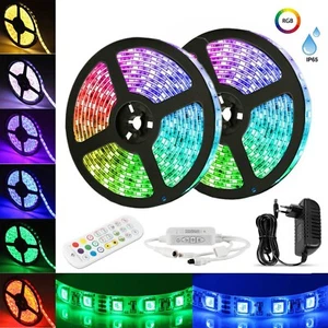 10m Bluetooth RGB Led Streifen 12V Dimmbar Wasserdicht Musik Stripe band 5050 - Bild 1 von 11